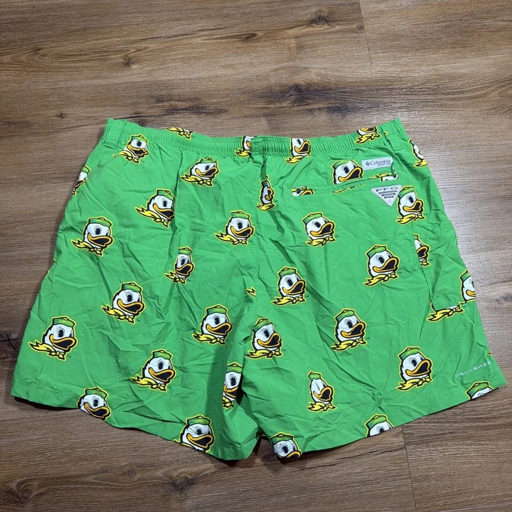 Columbia PFG Shorts Men's XXL Oregon Ducks Backcast Omni-Shade Swim Board‎ Green